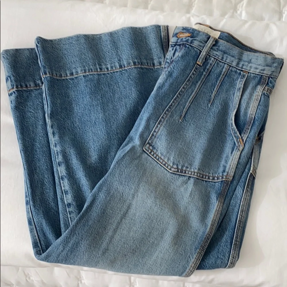 THE GREAT. Blue Flare & Wide Leg Jeans - Picture 2 of 5
